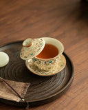 Ru Ware "Dunhuang Phoenix Feather" Sancai Gaiwan