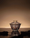 [Heirloom Collections] Imperial Grandeur: "Lustrous Grace of Dunhuang" Gaiwan & Master Cup Set – Handcrafted with Gold, Silver, and Falangcai Enamel from Jingdezhen