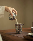 Gilded Silver "Ten Thousand Buddhas" Grottoes Sancai Gaiwan