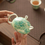 Silver Daisy "Mutton-Fat Jade" Tea Set | Premium Porcelain Trio