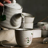 Japanese Handcrafted Ceramic Glazed Sakura Tea Gift Set – A Blossom of Elegance