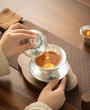 Silvery Mountainscape Gaiwan - A High-End Tea Masterpiece